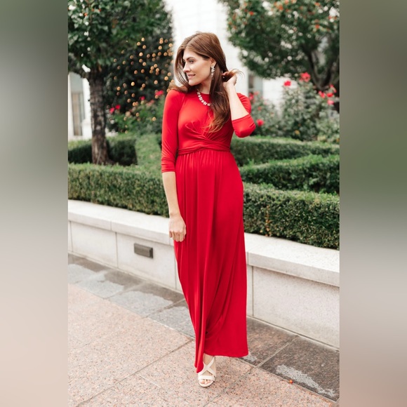 BRI MAXI DRESS IN RED - Picture 4 of 8